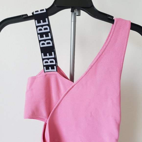 SOLD! 🤑 BEBE Sexy Pink TOPANGA Fitted Dress - Picture 11 of 14